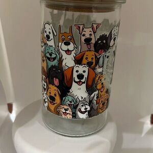 Life is better with a dog beer can glass bamboo lid